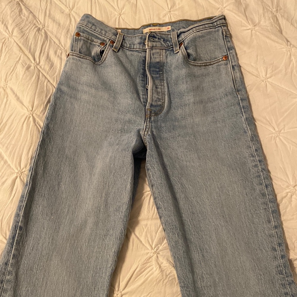 Levi’s Ribcage Flare Denim Blue Jeans Size 26